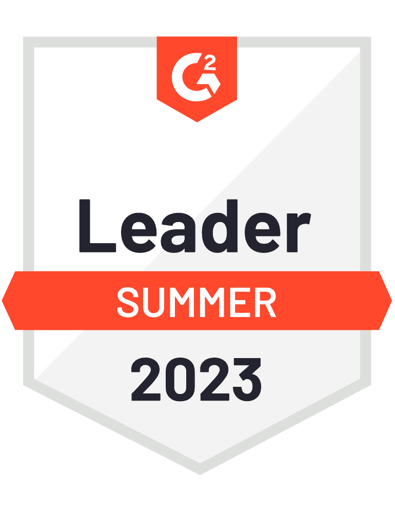 G2 badge for leader in social media